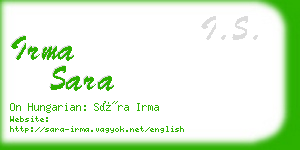 irma sara business card